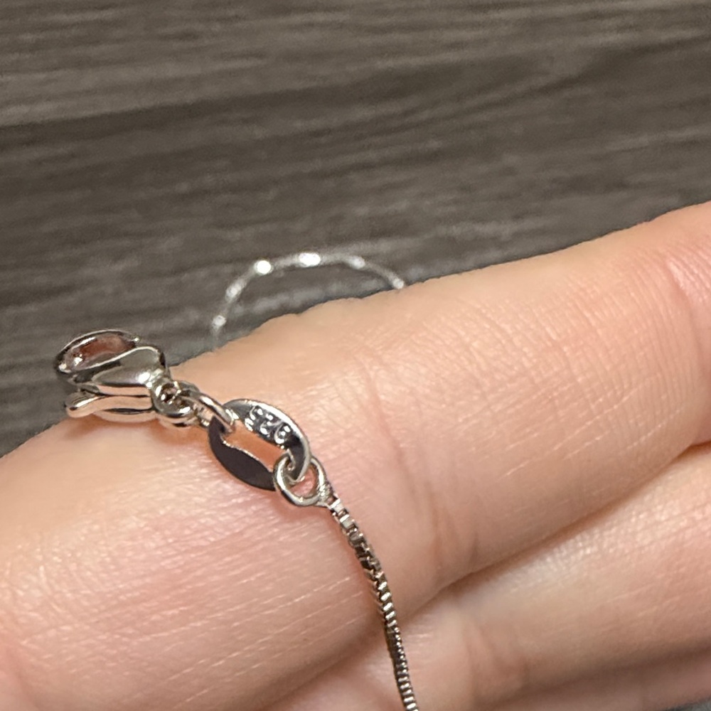 Sterling Silver Blue Opal Starfish Pendant Necklace - Picture 3 of 6